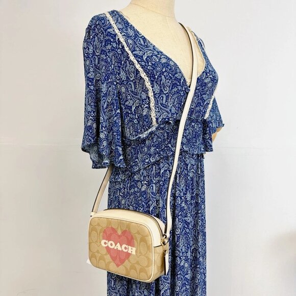 Coach CO939 Mini Jamie Camera Bag In Signature Canvas IN Light Khaki Chalk Multi - Picture 1 of 7